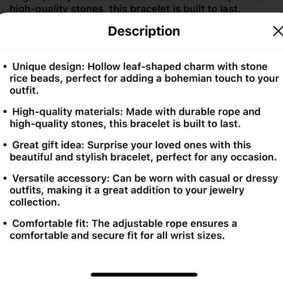 Layered Boho Leaf Bracelet (New) - Picture 5 of 6